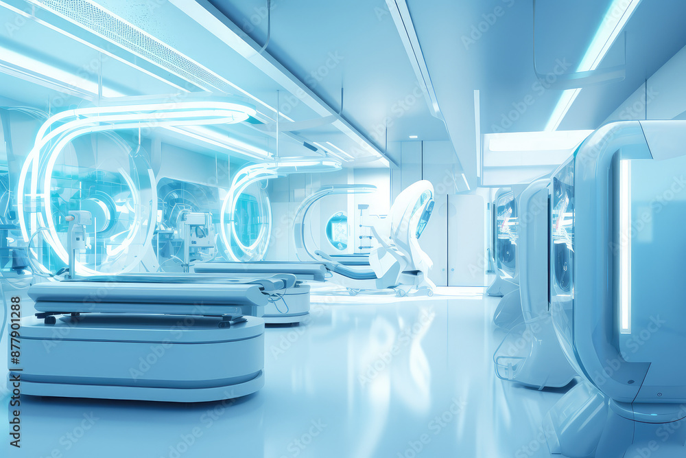 Fototapeta premium High-Tech Futuristic Medical Laboratory Interior