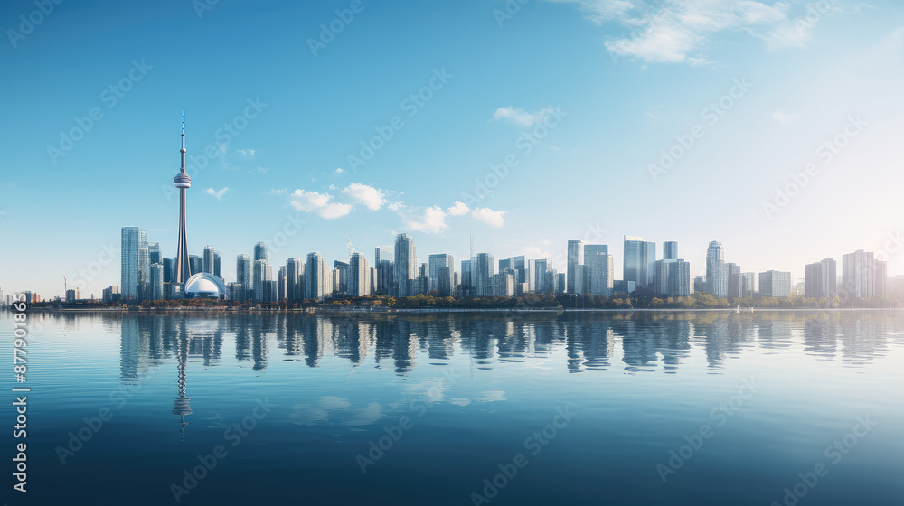 Stunning Skyline Reflected in Tranquil Water Stunning Skyline Reflected in Tranquil Water