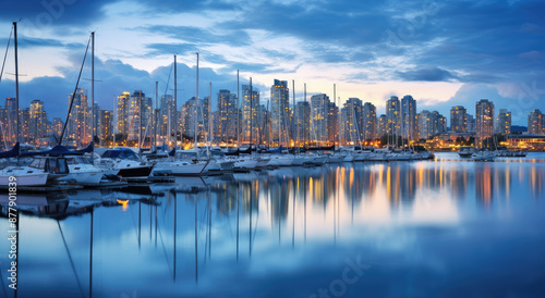 Stunning Waterfront Cityscape at Dusk