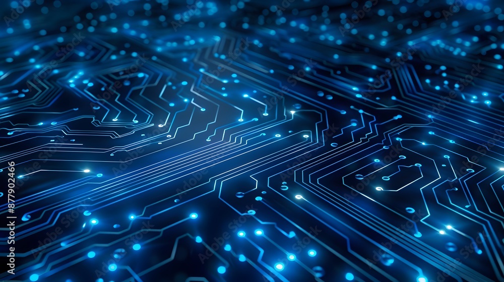 Fototapeta premium abstract circuit board with glowing digital technology background motherboard illustration,technology concept,generative ai