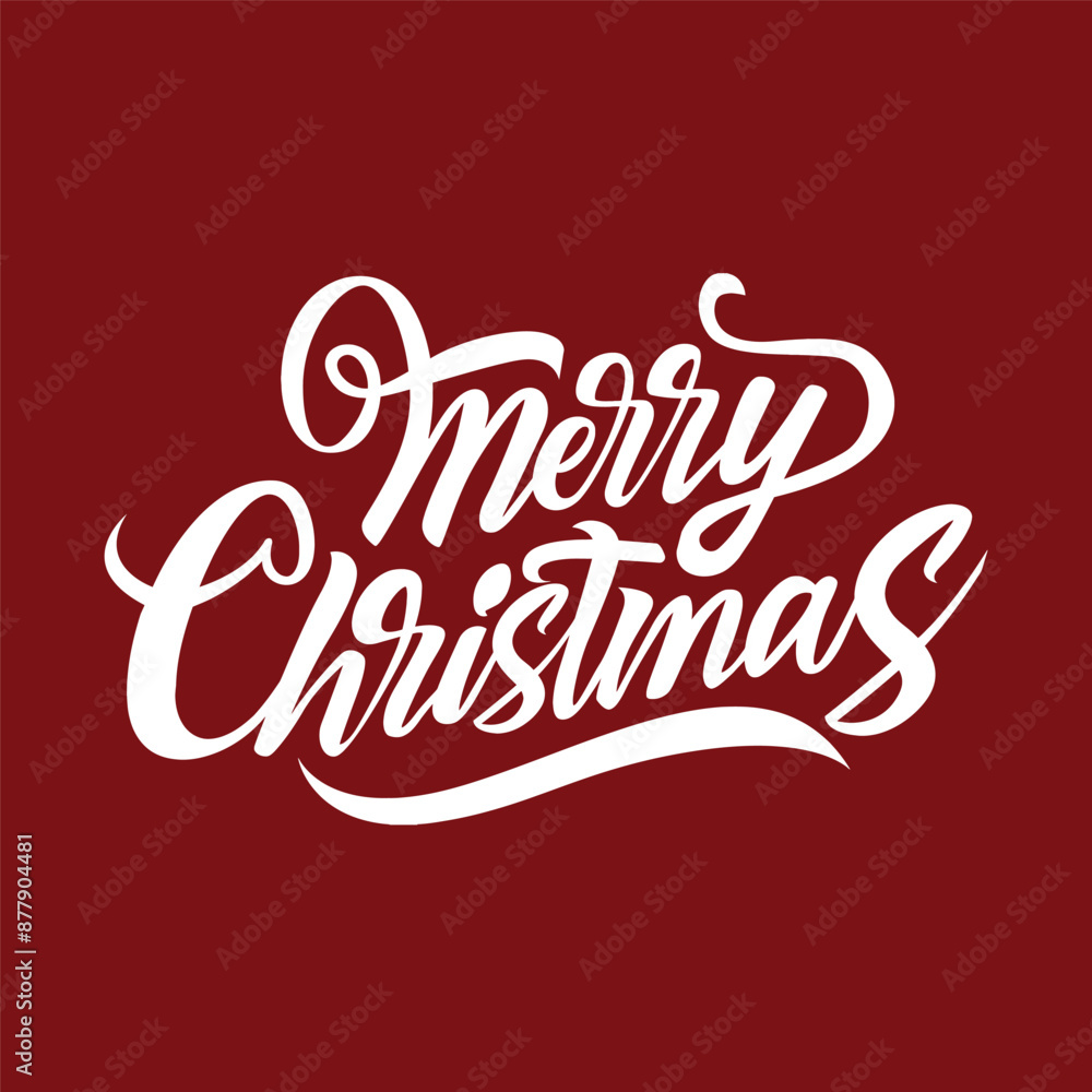 A red background with a text merry Christmas written in white on it vector template A red background with a text merry Christmas written in white on it vector template