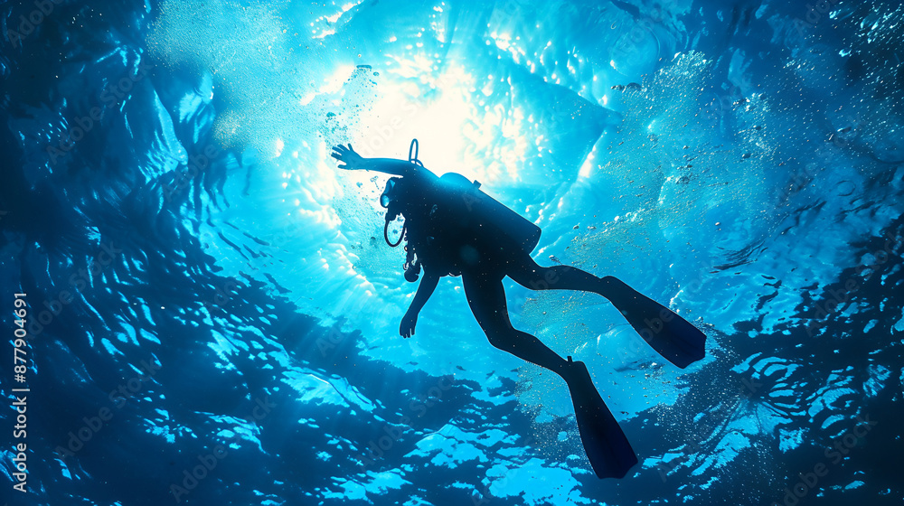 Obraz premium scuba diver in the underwater