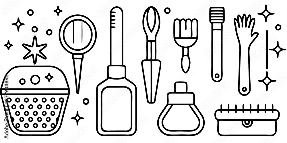 set of kitchen utenware. vector illustration. set of kitchen utenware. vector illustration.