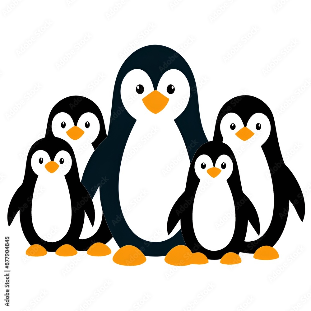 Obraz premium penguins on a white background