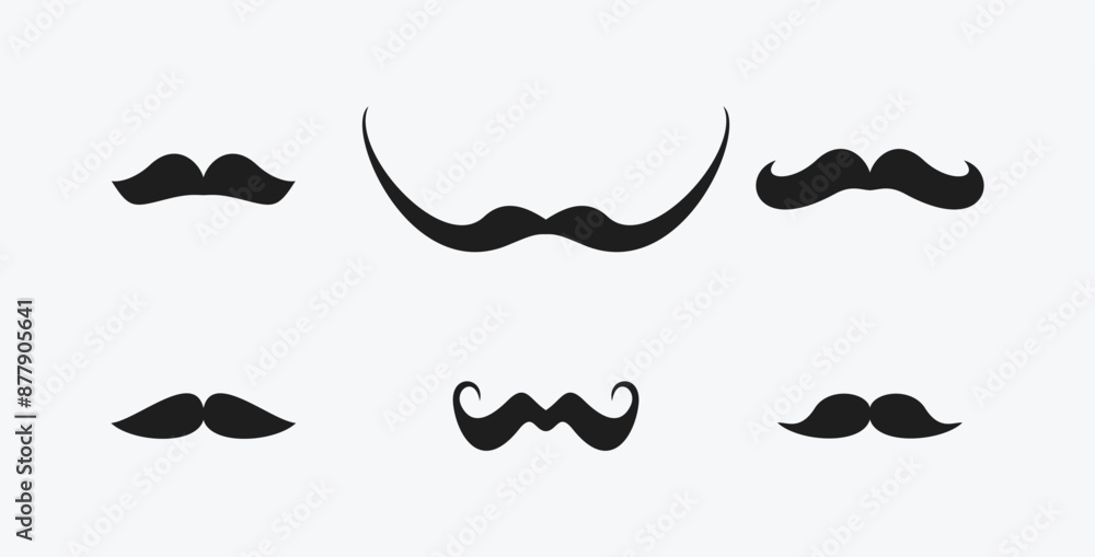 Moustache icon set. Collection of lush stylish hipster mustaches. Moustache icon set. Collection of lush stylish hipster mustaches.