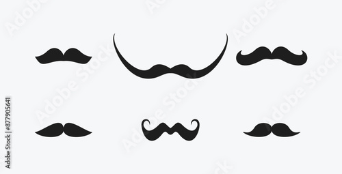 Moustache icon set. Collection of lush stylish hipster mustaches.