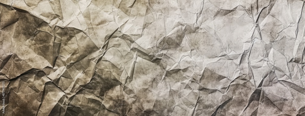 Fototapeta premium Textured Crumpled Paper Panoramic Abstract Background