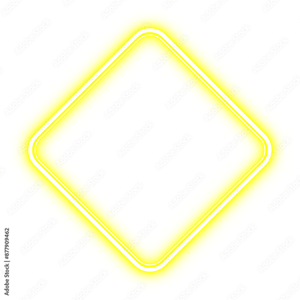 Neon square frame border for neon party, decoration, poster isolated on transparent background Neon square frame border for neon party, decoration, poster isolated on transparent background