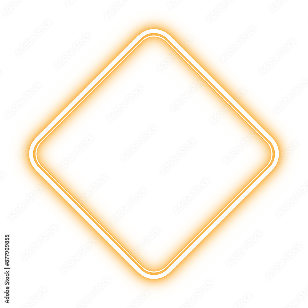 Neon square frame border for neon party, decoration, poster isolated on transparent background Neon square frame border for neon party, decoration, poster isolated on transparent background