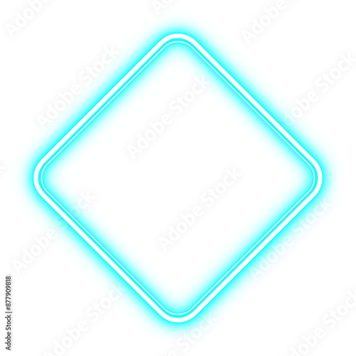 Free Download Neon square frame border for neon party, decoration, poster isolated on transparent background - GFXLoad