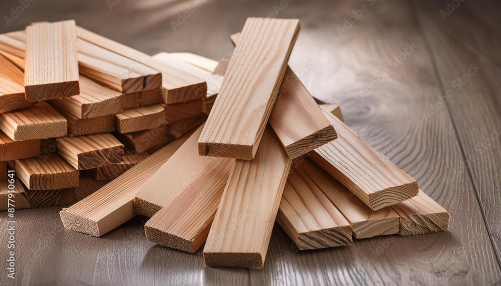 Wooden planks on a table Wooden planks on a table