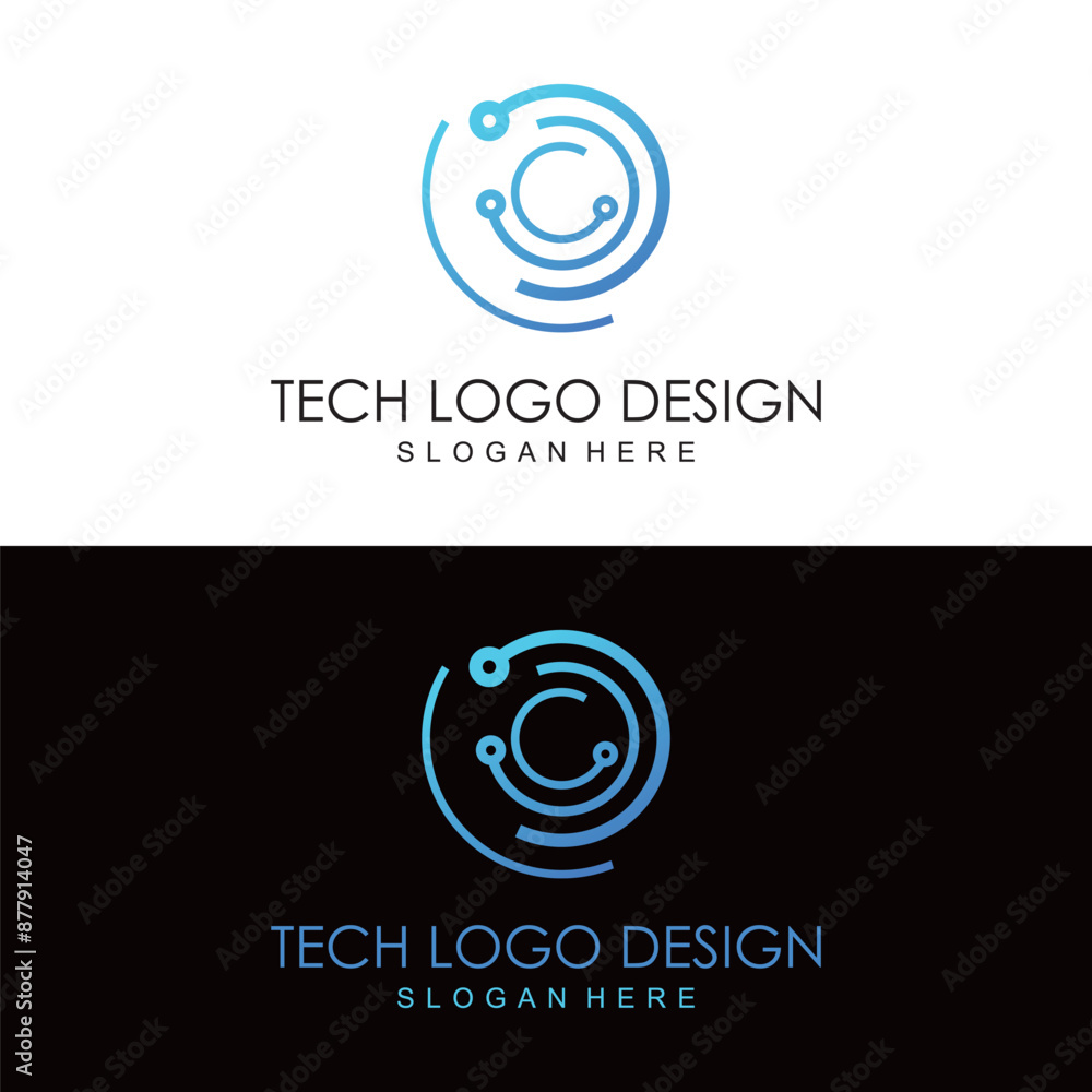 tech logo design template tech logo design template