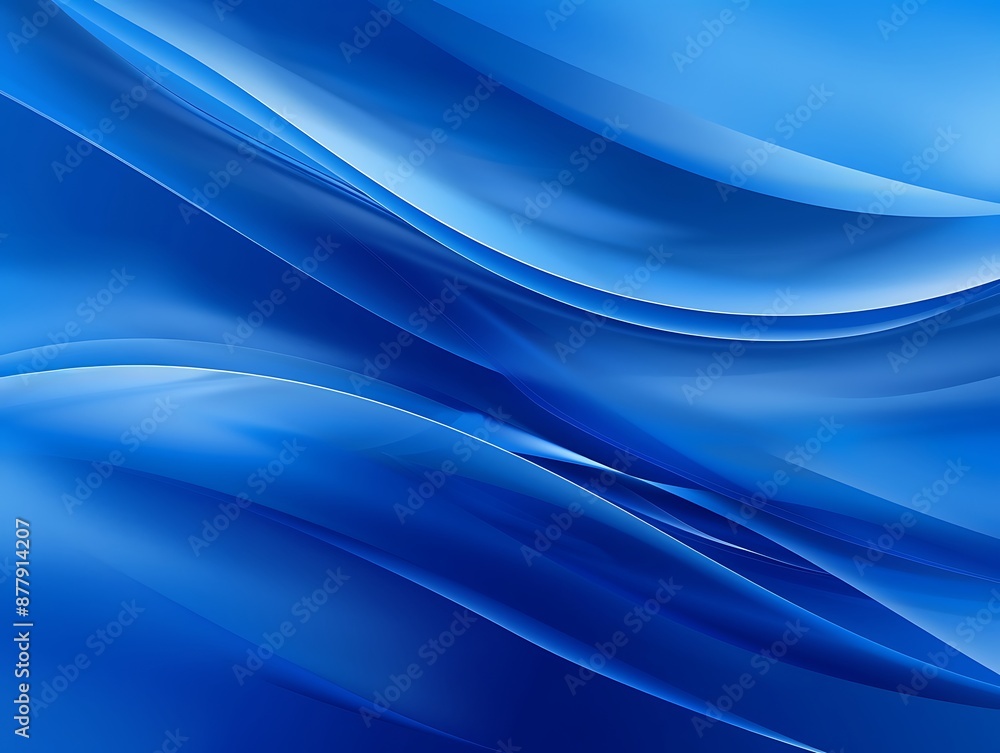 Fototapeta premium Abstract gradient blue smooth lines, futuristic wavy illustration