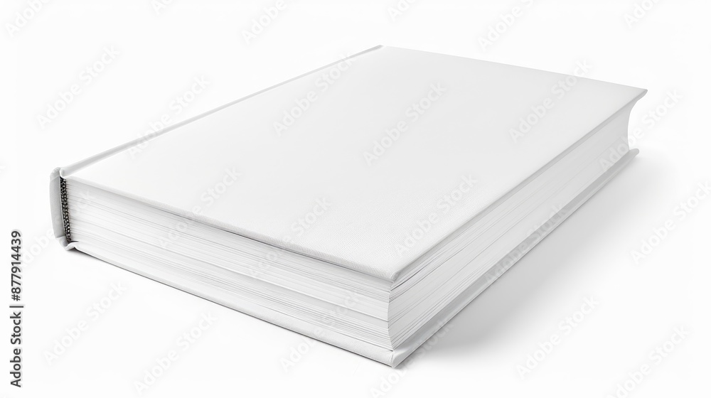 White rectangular book or album with hardcover isolated on white background White rectangular book or album with hardcover isolated on white background