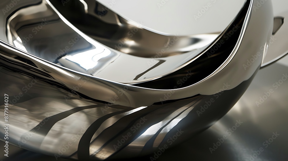 Abstract Metallic Sculpture with Smooth Curved Lines Abstract Metallic Sculpture with Smooth Curved Lines