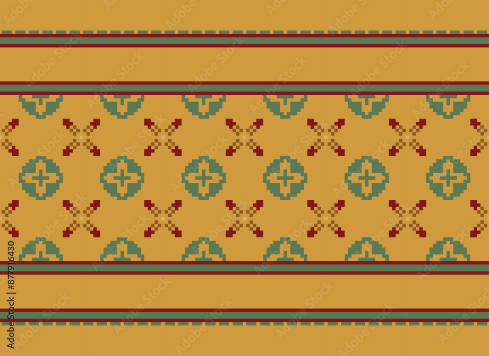 Fototapeta premium Tribal striped seamless pattern. Aztec geometric black-white background. Can be used in fabric design for clothes, accessories, decorative paper, wrapping,