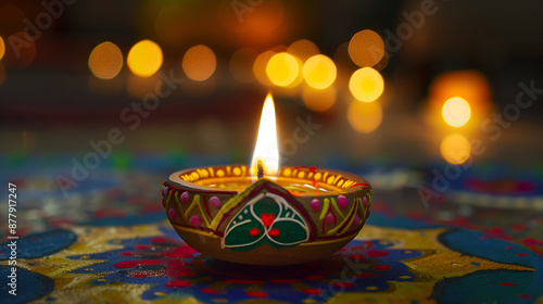 Diwali celebration Indian festival of lights Diya photo