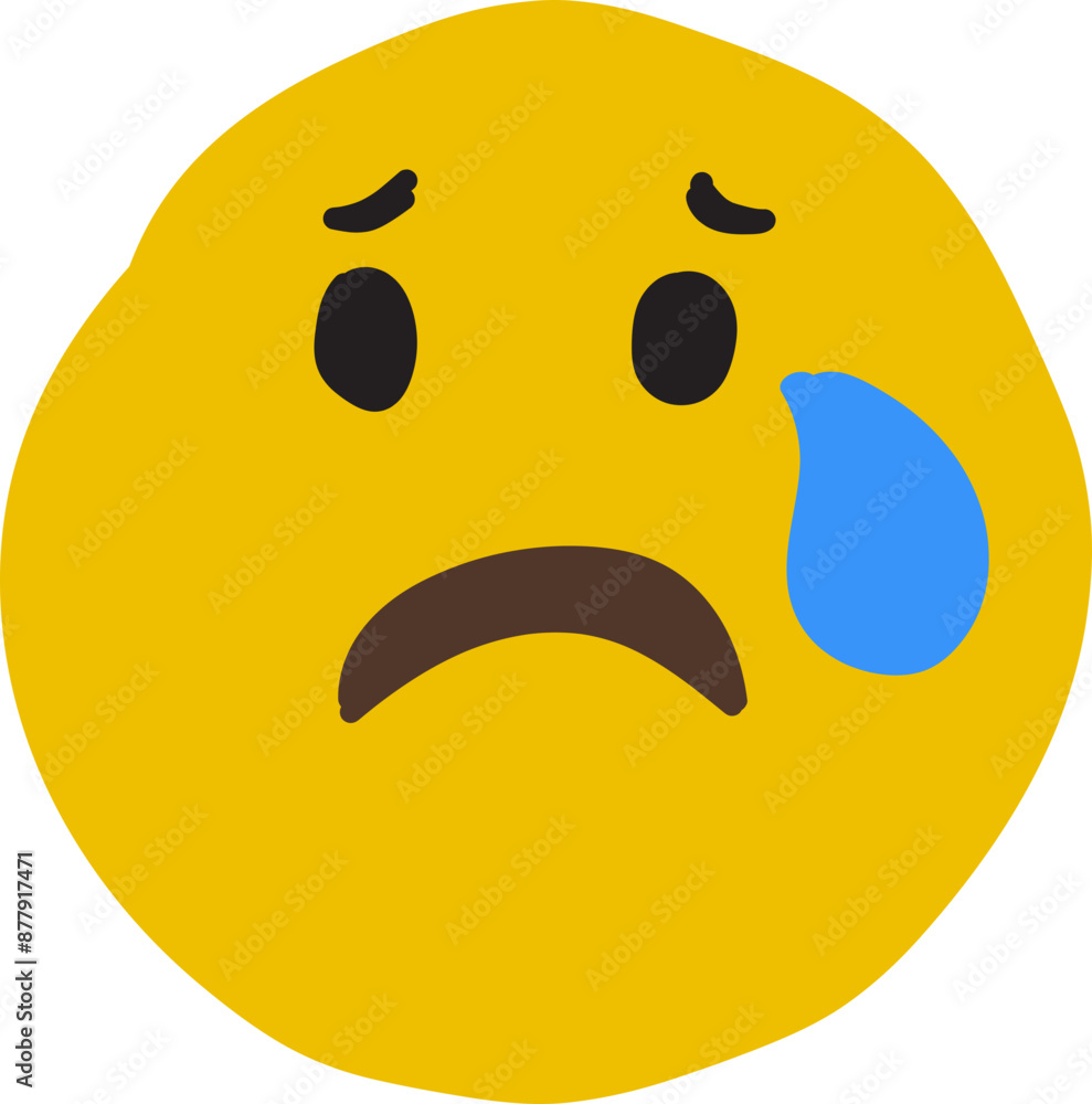 Fototapeta premium Sad Emoticon Hand-Drawn