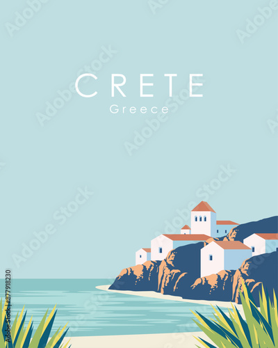 Crete Greece travel poster