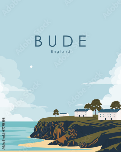 Bude England travel poster photo