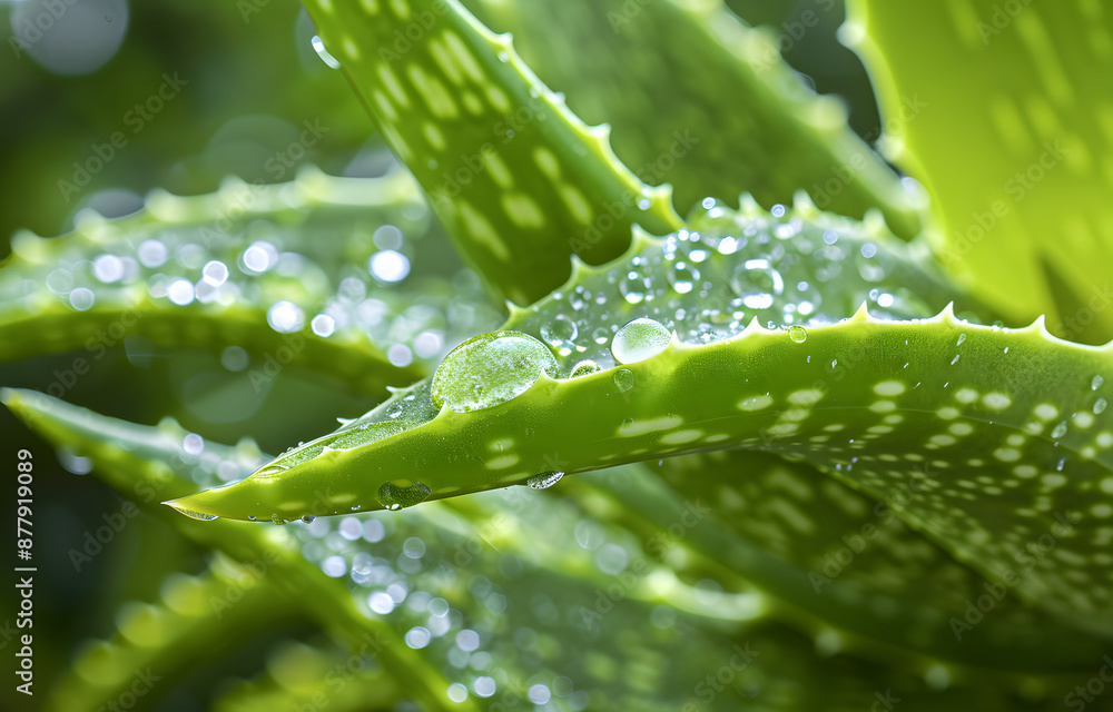 water drops on a leaf,aloe vera plant water drops on a leaf,aloe vera plant