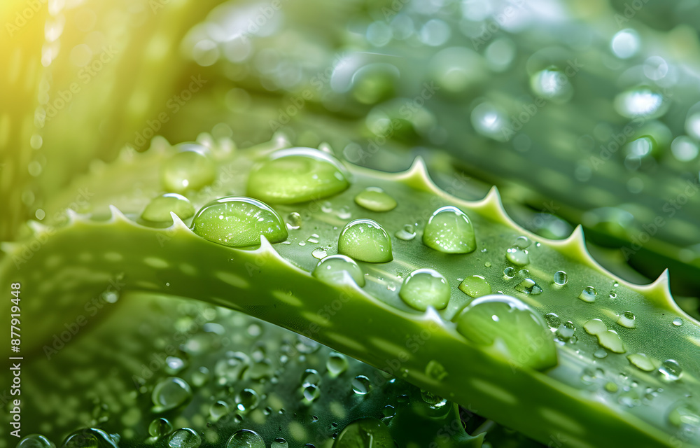 water drops on a leaf,aloe vera plant water drops on a leaf,aloe vera plant