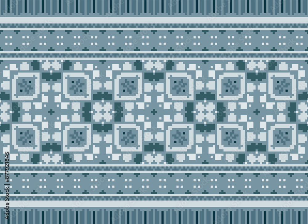 Fototapeta premium Tribal striped seamless pattern. Aztec geometric black-white background. Can be used in fabric design for clothes, accessories, decorative paper, wrapping,