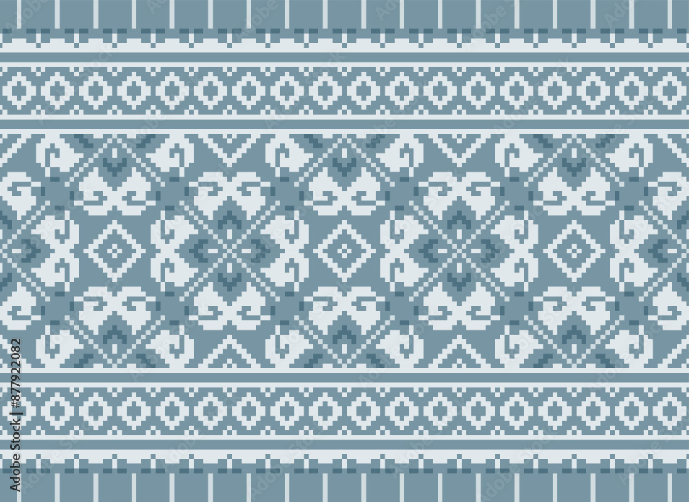 Fototapeta premium Tribal striped seamless pattern. Aztec geometric black-white background. Can be used in fabric design for clothes, accessories, decorative paper, wrapping,