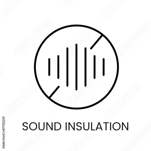 Soundproofing line vector icon with editable stroke