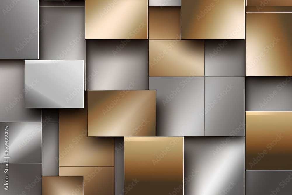Obraz premium Abstract Metallic Geometric Pattern