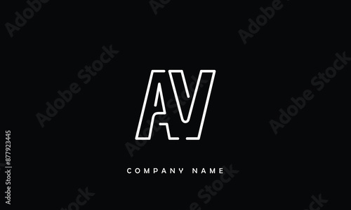 AV, VA, A, V Abstract Letters Logo Monogram