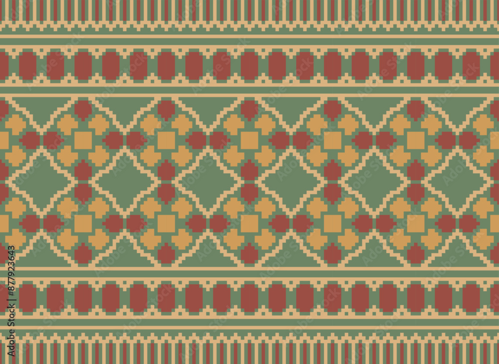 Fototapeta premium Wzór plemienny w paski bez szwu. Azteckie geometryczne czarno-białe tło. Może być stosowany w projektowaniu tkanin na ubrania, akcesoria, papier dekoracyjny, opakowania,