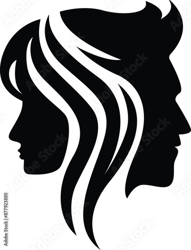 Female Male Women Man Unisex Salon Logo