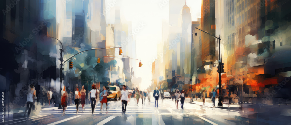 Vibrant Urban Life Abstract Artwork Vibrant Urban Life Abstract Artwork