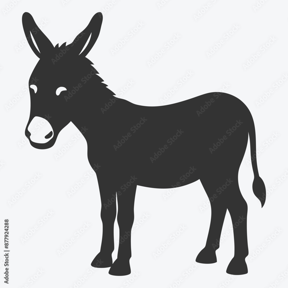 Stunning Donkey Silhouette Vector - Perfect for Your Design Projects Stunning Donkey Silhouette Vector - Perfect for Your Design Projects