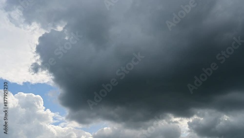 Timelapse of the dramatic dark storm sky and cloud with 4k resolution. The world climate change concept.	
