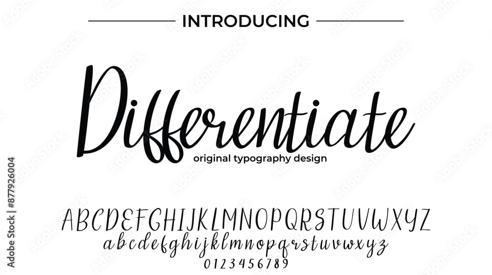 Differentiate Font Stylish brush painted an uppercase vector letters, alphabet, typeface Differentiate Font Stylish brush painted an uppercase vector letters, alphabet, typeface