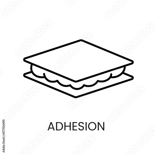 Adhesion vector line icon with editable stroke