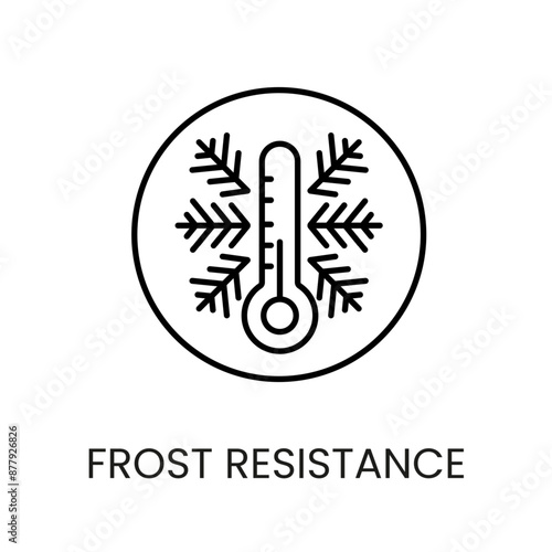 Frost resistance line vector icon with editable stroke