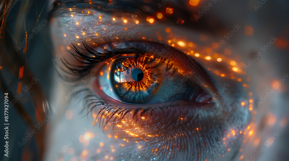 Eyes of girl with yellow light Eyes of girl with yellow light