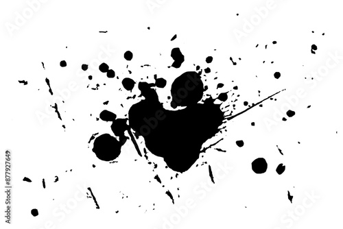 Black grainy texture isolated on white background.  Abstract pattern. Dust overlay. Dark noise granules. Vector design elements. Illustration, Eps 10.