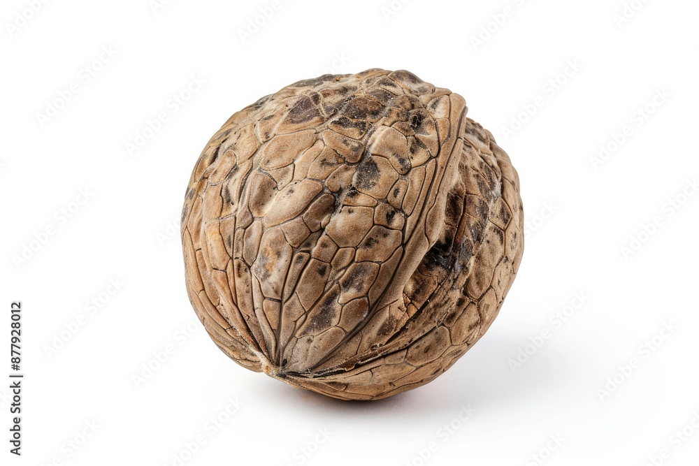 Close-up of a single walnut shell. Close-up of a single walnut shell.