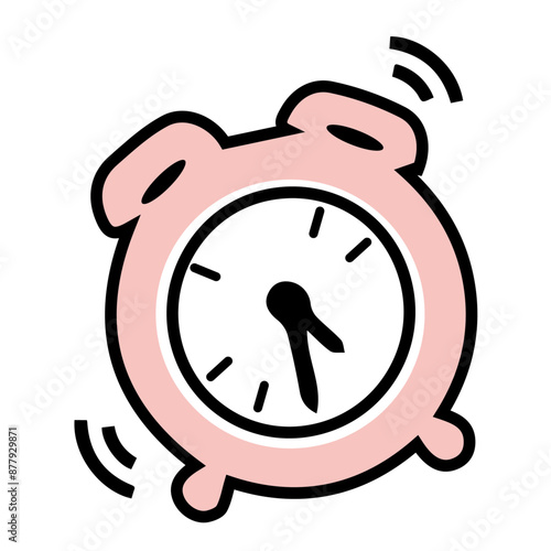 Alarm Clock Vector Illustration Sticker
