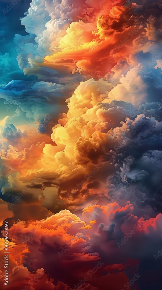 A stunning view of the sky at sunset with colorful clouds A stunning view of the sky at sunset with colorful clouds