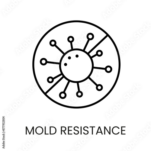 Mold resistance line vector icon with editable stroke