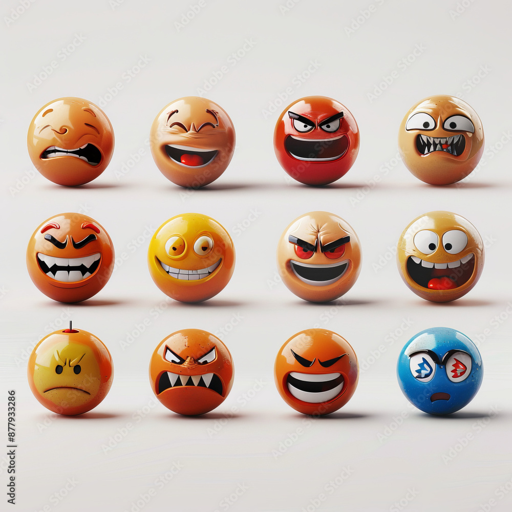 Fototapeta premium imagine different face emoji , smile, cartoon