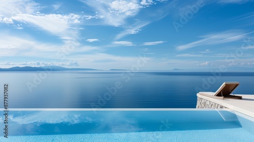Spectacular vacation horizon, merging sea and sky in a captivating view, perfect destination for ultimate relaxation