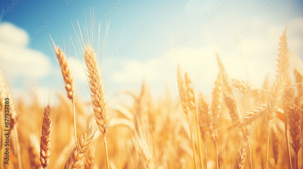 Golden Wheat Field Bathing in Sunlight Golden Wheat Field Bathing in Sunlight