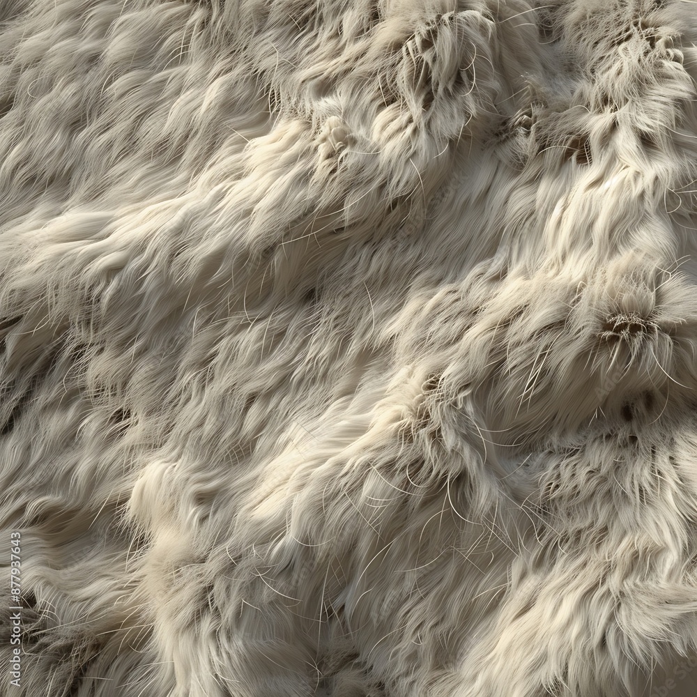 Fluffy White Fur Texture 3D Render Fluffy White Fur Texture 3D Render
