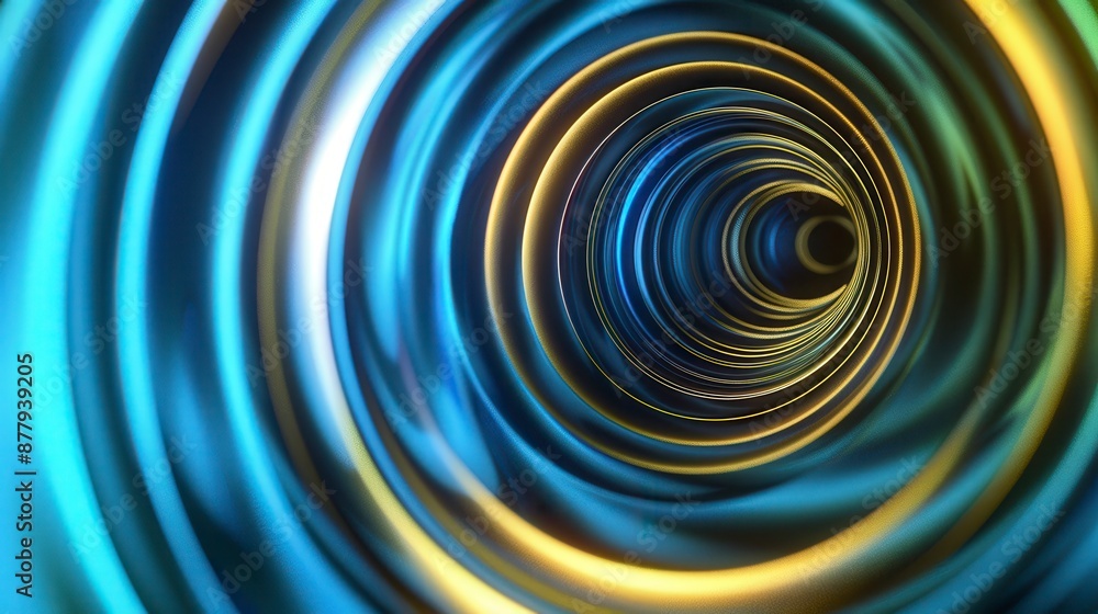 Abstract background of concentric circles in blue and yellow Abstract background of concentric circles in blue and yellow